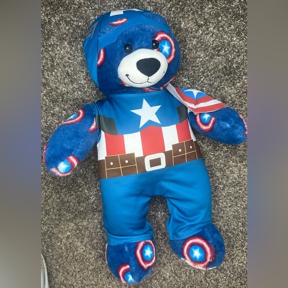 2014 Build-a-Bear‎ Avengers Captain America costume plush with mask - Picture 1 of 12